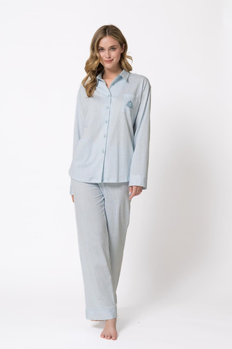 Pigiama donna Leveza 1768 Ania piselli 100% cotone con bottoni
