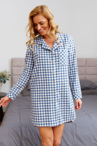 7300 Camicia da notte in cotone elasticizzato - comfort e stile - blue jeans