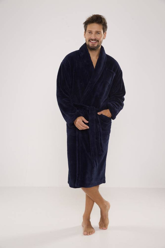 811 De Lafense vestaglia in felpa da uomo - blu navy