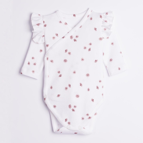 Nicol Hania 226094 Body incrociato manica lunga fiori crema