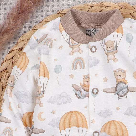 ABN-5510 Caftano bambino Sky Journey Nini - cotone biologico, chiusura con bottoni a pressione