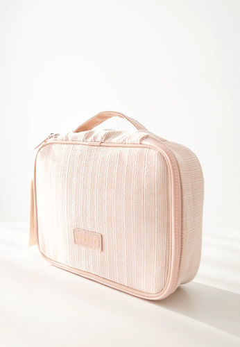 Trousse Large Sensis – Elegante, Con Scomparto per Pennelli, Con Cerniera, Materiale a Righe