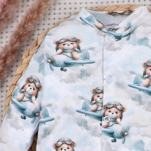 NINI BABY BEAR PILOT tutina neonato in cotone organico ABN-5747/PIL