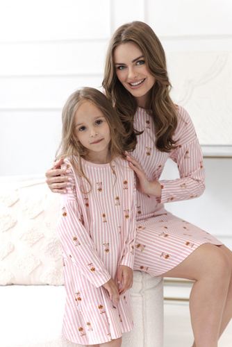 Camicia da notte Taro Ardenia 3635 marrone 100% cotone per allattamento