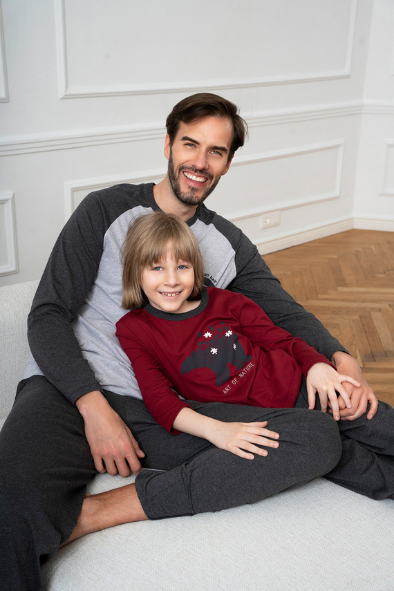 Morten Pigiama bambino Moda italiana bordeaux/c.melange