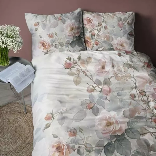 5305 Biancheria da letto in microfibra 3D con rose acquerellate in polvere - Detexpol