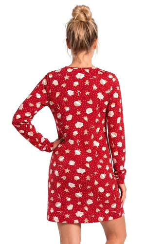 Donna Cookie camicia da notte donna 100% cotone rossa natalizia