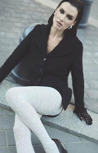 1235 Perse collant Gabriella ecru- ornamento 60 den, tecnologia 3D