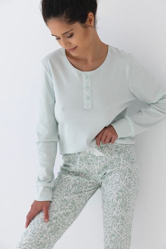 Pigiama da donna Olive Interlock Sensis - menta
