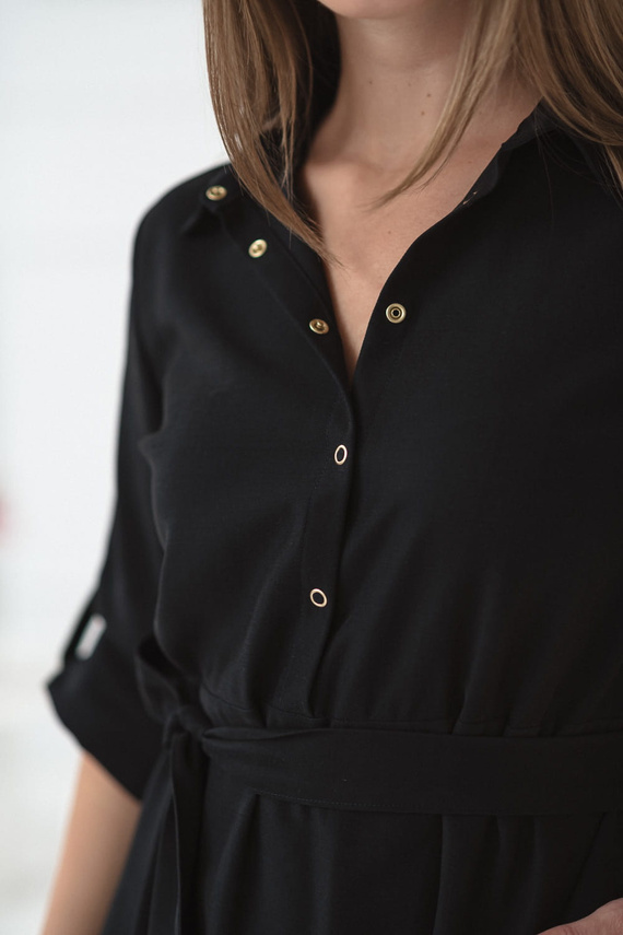 Milk&Love chemise premaman e allattamento nero | Modal, manica 3/4, regolazione in vita