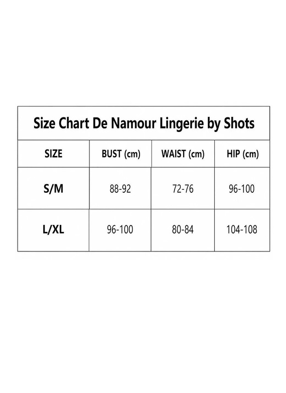 SHOTS De Namour babydoll nero in pizzo e mesh DEN113 con slip in pizzo