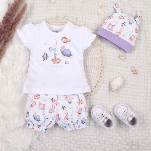 ABN-5483 Maglietta da bambino Mondo sommerso Nove in cotone biologico per bambine