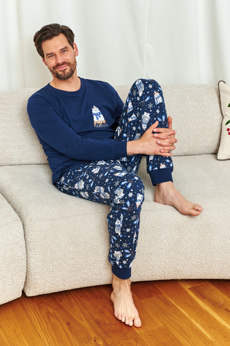 7338 Pigiama uomo Doctor Nap Cozy Bear - cotone, manica lunga e pantaloni
