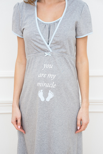 Carlina Chemise gravidanza e allattamento Moda italiana - melange/blu