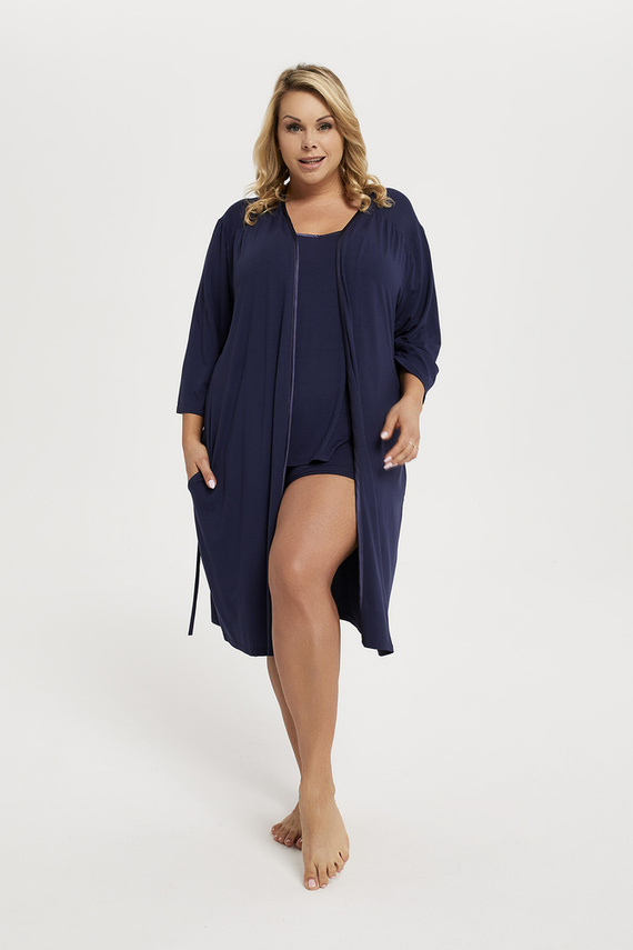 Song Accappatoio donna manica 3/4 Moda italiana - blu navy