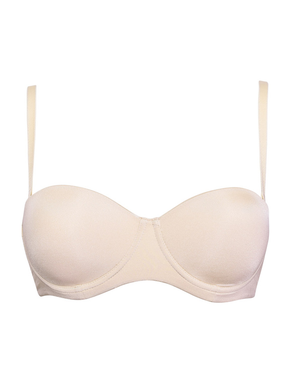 2550 Reggiseno a fascia - imbottito, liscio, con spalline rimovibili Sielei beige