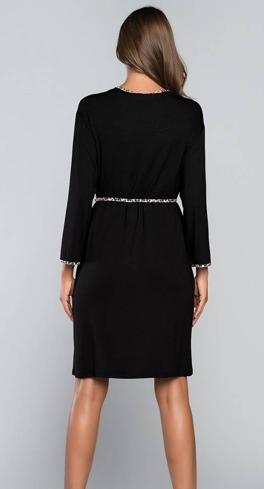 Eila Bis Accappatoio manica 3/4 Moda italiana - stampa leopardo