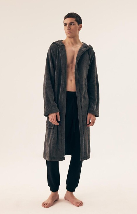 43012 Accappatoio con cappuccio da uomo Mild Henderson - caldo e morbido
