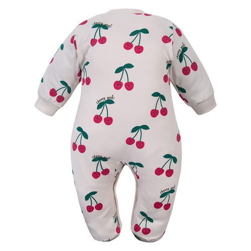 Tutina neonato Eevi Cherry con piedi cotone morbida comoda