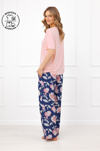 Pigiama donna Italian Fashion Ardizja viscosa cotone fiori lunga