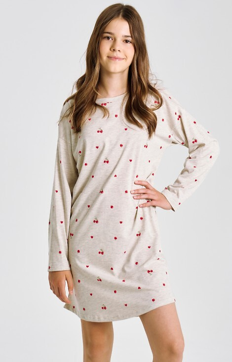 3504 Adele Taro melange - Camicia a maniche lunghe da bambina, in cotone