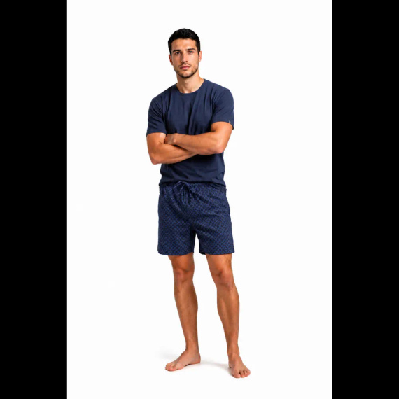 Sesto Senso 2026/01 Pigiama Uomo Corto Blu Navy 100% Cotone