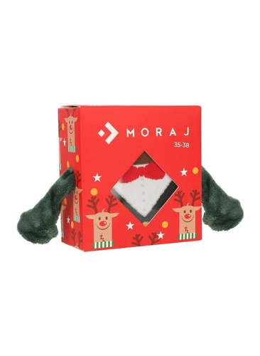 Calze donna Moraj CSLS250-044 marroni con renna 3D e magneti, idea regalo