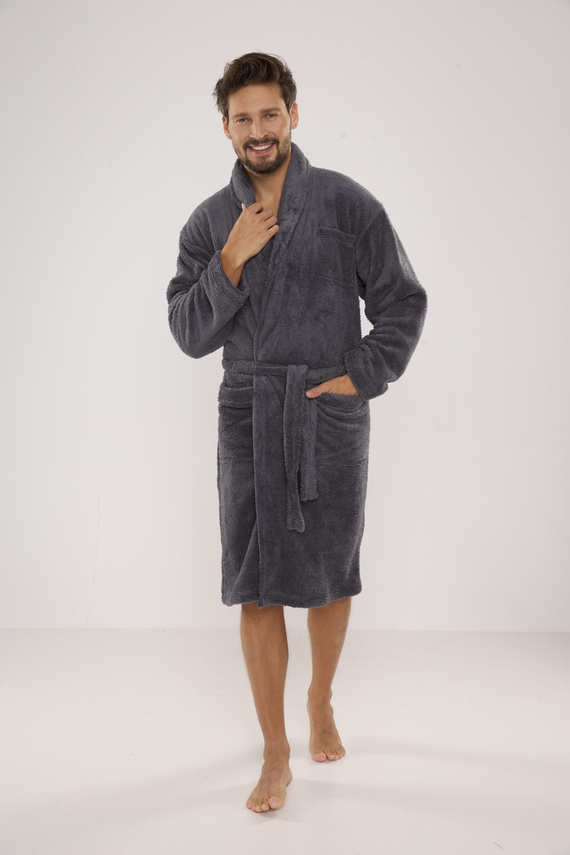 811 Accappatoio in felpa da uomo De Lafense - grigio