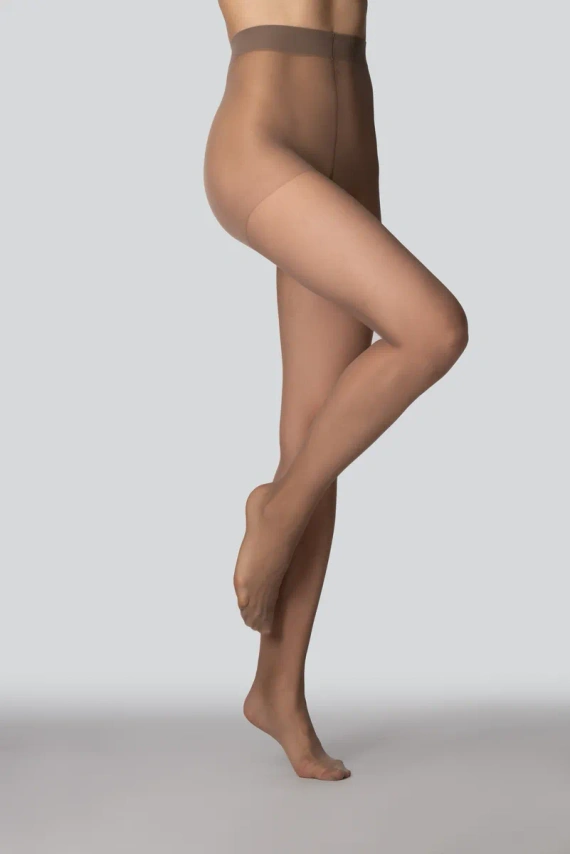Mona Viola collant donna 20 DEN classici lucidi con punta rinforzata nuciola