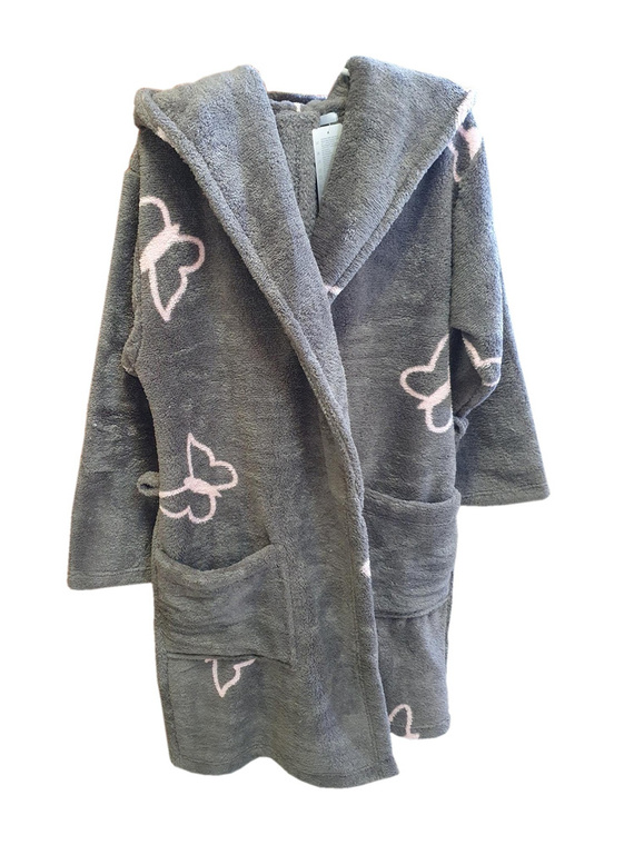 672 Farfalle Accappatoio corto da donna in Forex - grigio