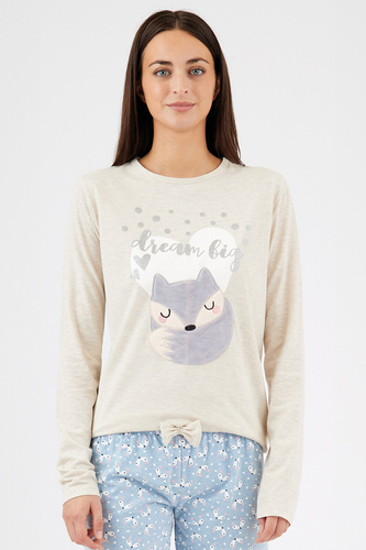 Zerda Sorbetto - pigiama donna in cotone con applicazioni 3D