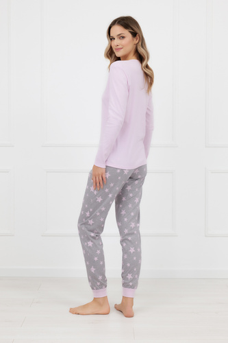 Sara Pigiama da donna Italian Fashion rosa - cotone, manica lunga e pantaloni