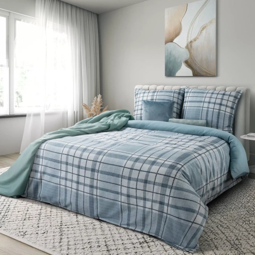 Eurofirany SPRING 95 completo letto 100% raso di cotone quadri Oeko-Tex