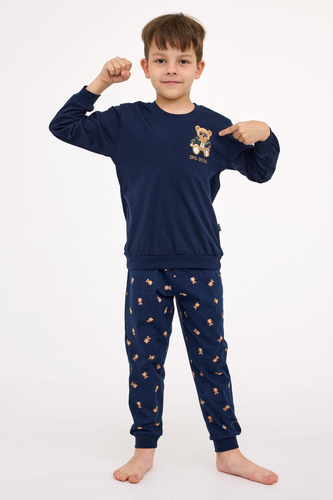 593/179 966/179 Big Boss Cornette - pigiama bambino blu navy, 100% cotone