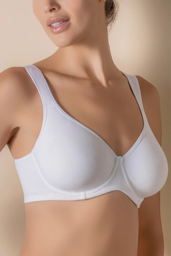 Reggiseno morbido Selene Madeleine bianco in cotone con ferretto
