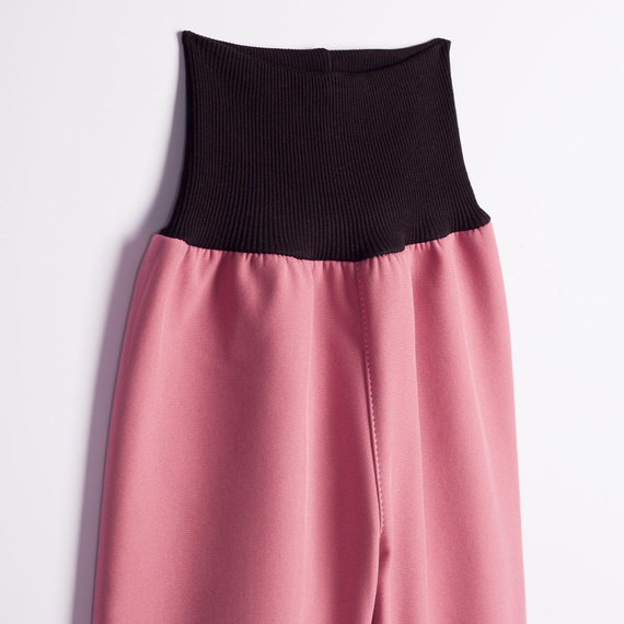 Nicol Pantaloni softshell bambini con pile, vita alta, polsini - rosa cipria