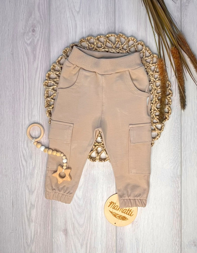 Pantaloni jogger bambino Mamatti SJ12 beige – morbidi e comodi