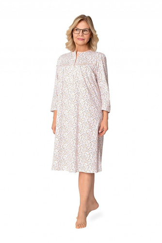 Bogna II 204 Martel camicia da notte arancione 33- camicia da notte in cotone a maniche lunghe, abbottonata, perfetta come regalo per la nonna