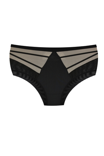 19252 Mediolano Spider Bottoms - Culotte nera a vita alta con tulle e pizzo | Elegante e sensuale | Perfetta aderenza alla silhouette