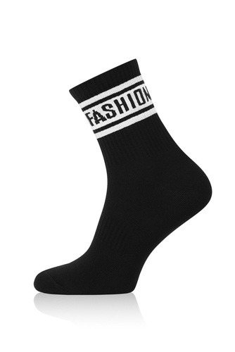 S155D Calze lunghe vintage Moda Italiana - nero/bianco