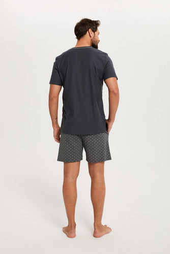 Abel Pigiama uomo a maniche corte, pantaloncini Moda italiana - grafite/stampa