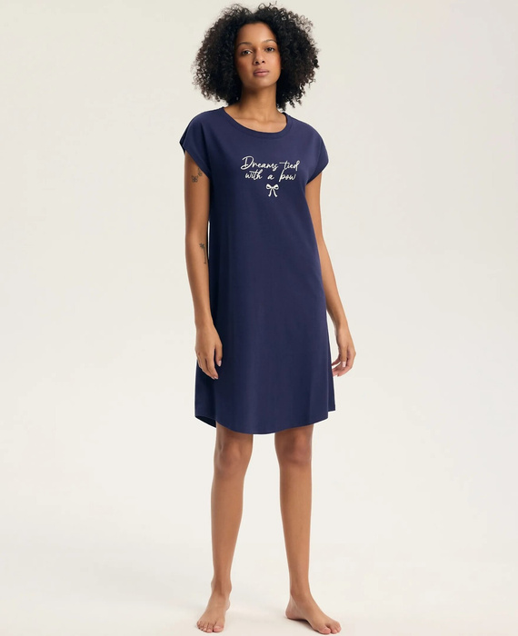 Camicia da notte Henderson 45404 Galla viola 100% cotone manica corta
