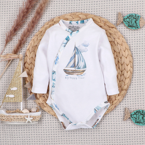 NINI ABK-0051/ZAG Ship completo neonato 4 pezzi in cotone organico 100%