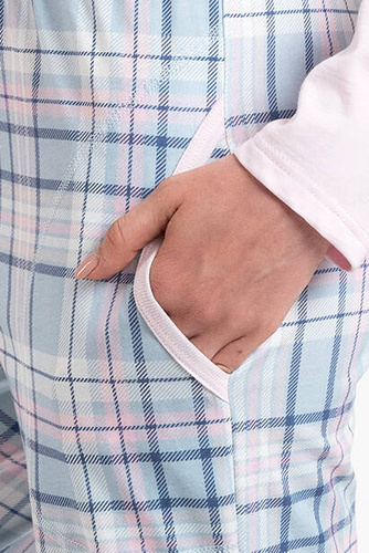 Emilly Unzipped Pigiama a maniche lunghe e pantaloni da donna Moda italiana - rosa/stampa