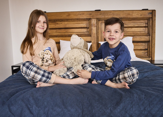 593/174 966/174 Pigiama da bambino Cornette Bears | Cotone, manica lunga, pantaloni a quadri