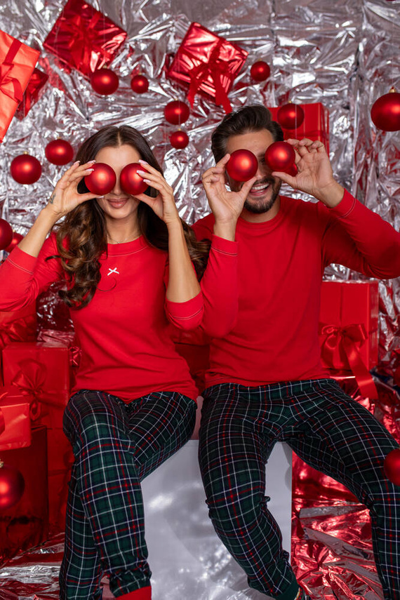 Fogo Pigiama uomo manica lunga, pantaloni lunghi Moda italiana - rosso/stampa