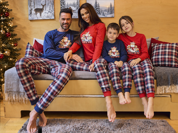 Cornette 594/205 592/205 Family Christmas Pigiama Bambina Cotone Rosso