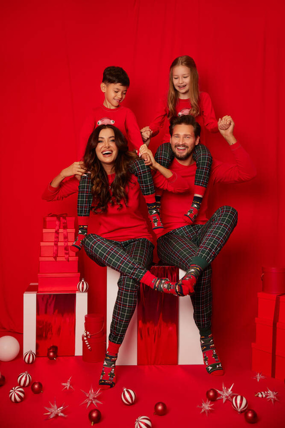 Foggia Pigiama donna manica lunga, pantalone lungo Moda italiana - rosso/stampa