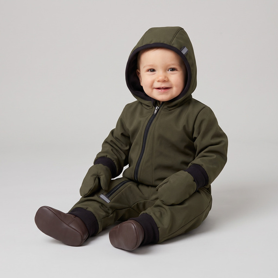 229072 Guanti bambini Nicol Softshell impermeabili con pile - verdi