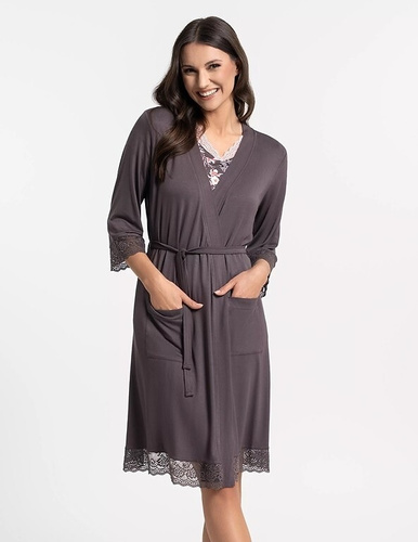 Accappatoio donna Moraj PDSZ4300-003 in viscosa con pizzo, annodabile